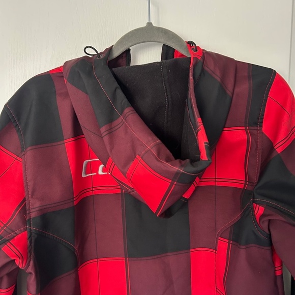 Spyder Shell red and black plaid CANADA, Alpine Canada Jacket - Picture 6 of 11